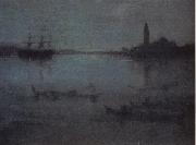 James Abbott McNeil Whistler Nocturne in Blue and Silver:The Lagoon Venice oil painting artist